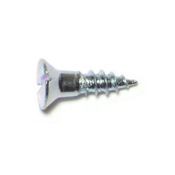 Midwest Fastener Wood Screw, #6, 1/2 in, Zinc Plated Steel Flat Head Slotted Drive, 90 PK 61881 - main